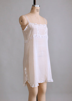 Vintage 1920s Silk and Lace Step In Onesie Teddy