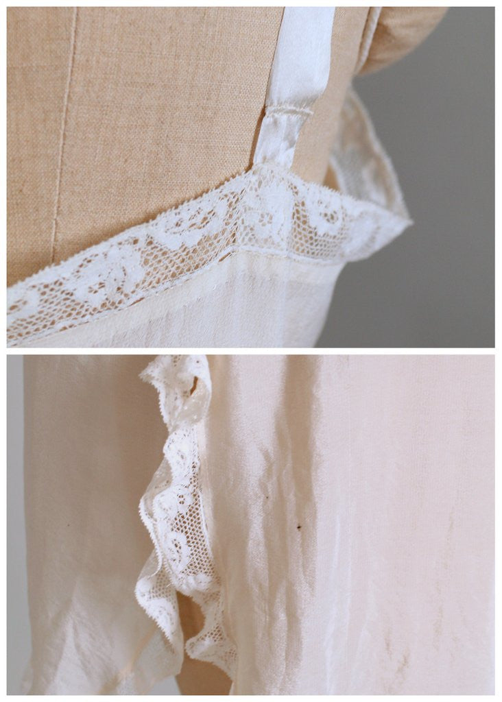 Vintage 1920s Silk and Lace Step In Onesie Teddy