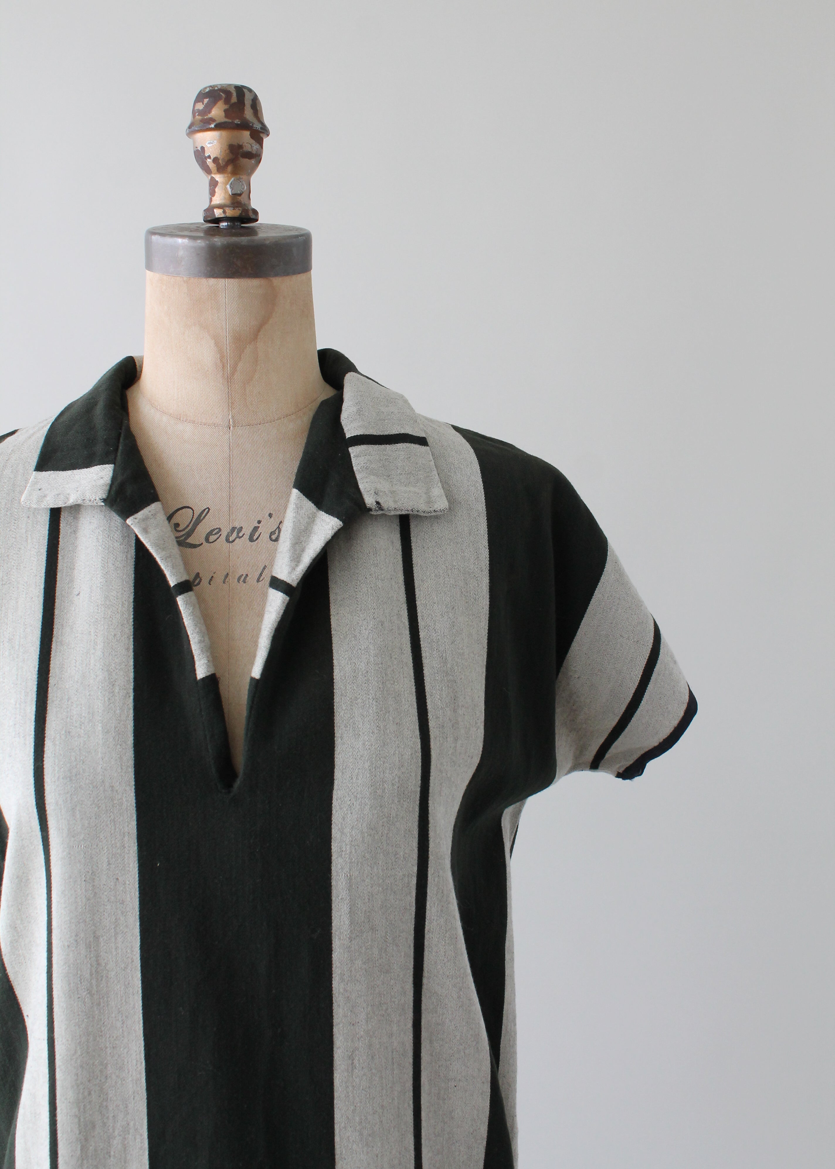 Vintage 1920s Striped Wool Day Dress