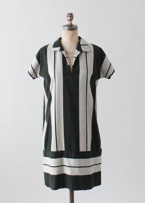 Vintage 1920s Striped Wool Day Dress