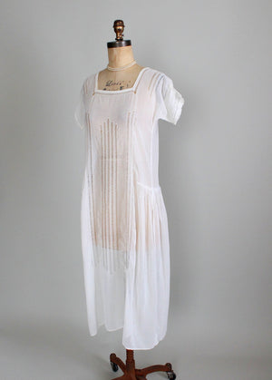 Vintage 1920s Summer Cotton Lawn Dress