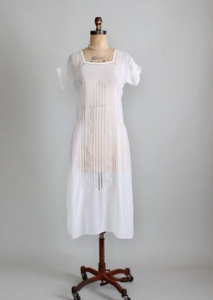 Vintage 1920s Summer Cotton Lawn Dress