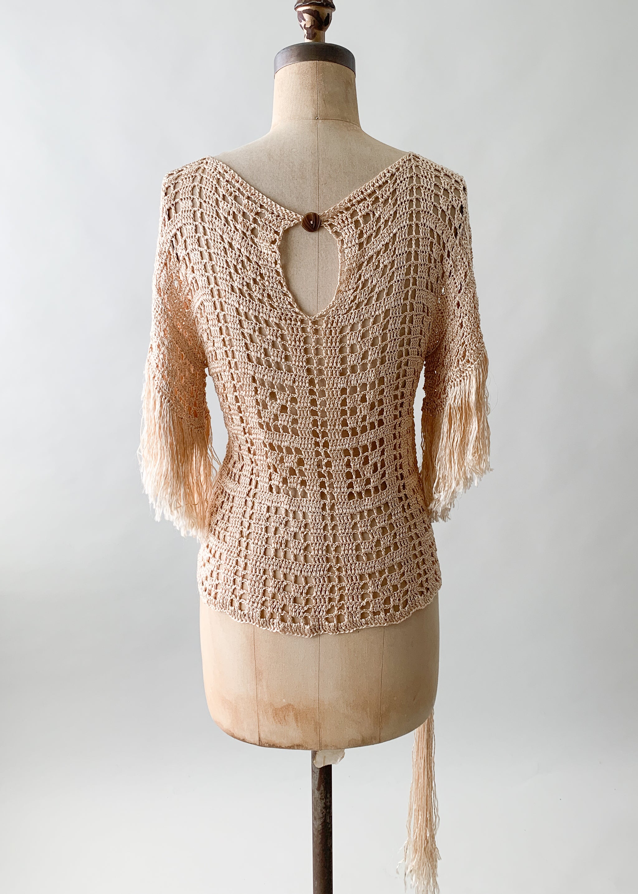 Vintage 1920s Fringed Knit Top