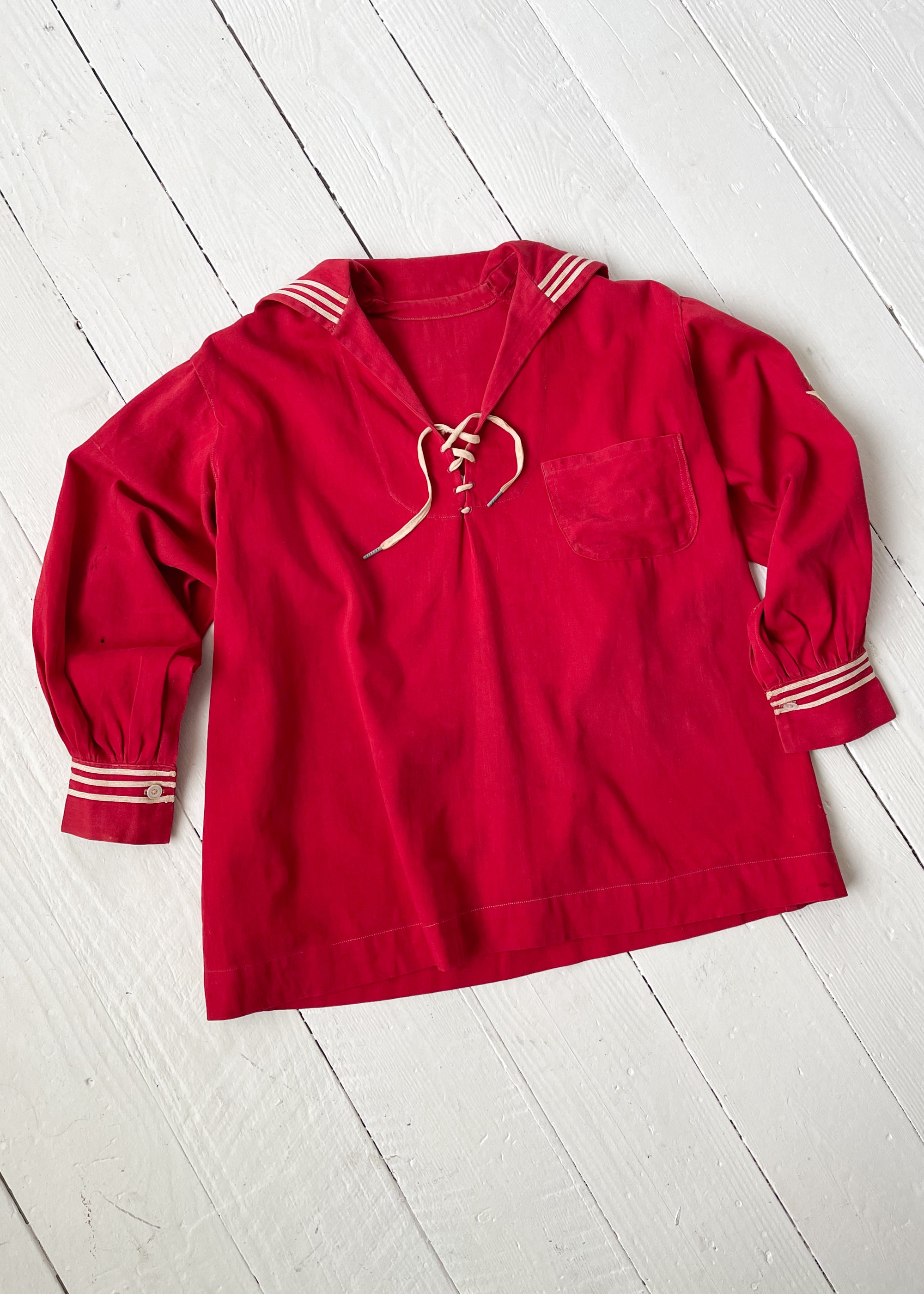 Vintage 1920s Red Sailor Style Shirt