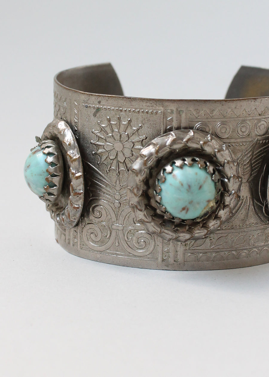 Vintage 1930s Deco Stamped Cuff Bracelet