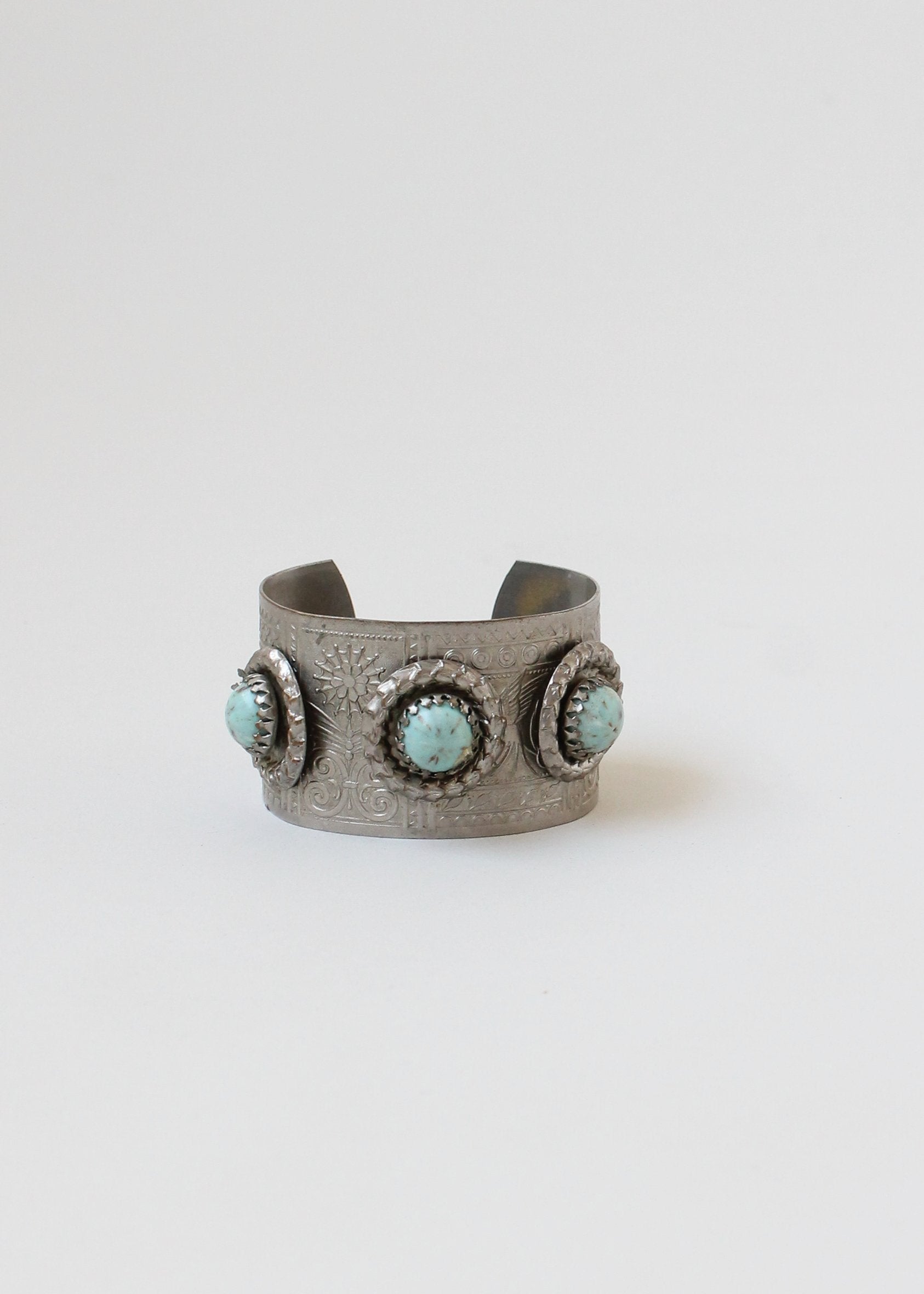 Vintage 1930s Deco Stamped Cuff Bracelet