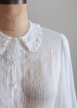 Vintage 1930s Best and Co Sheer Cotton Blouse