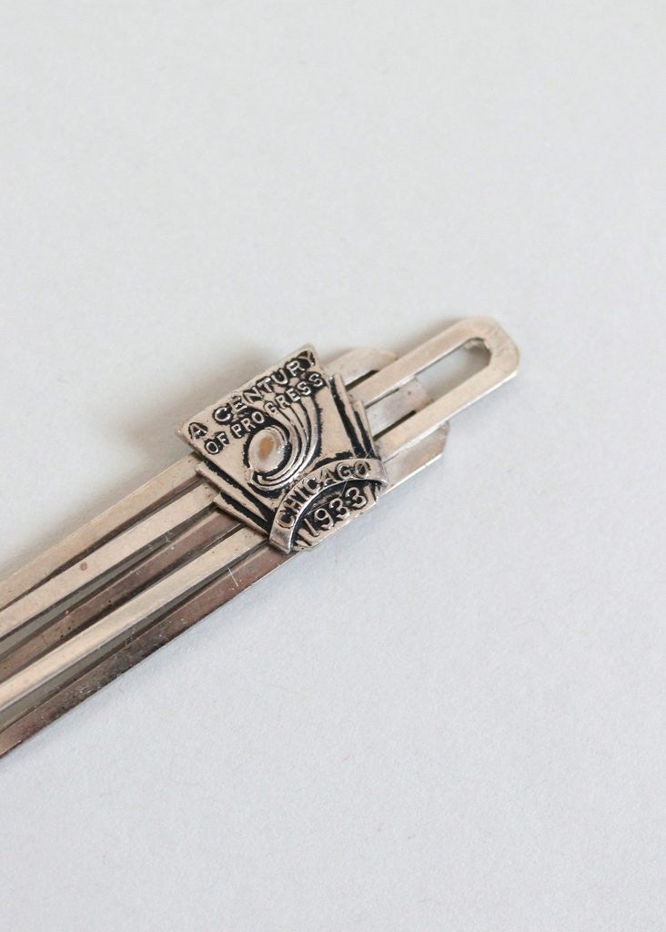 Vintage 1933 Chicago World's Fair Art Deco Tie Clip
