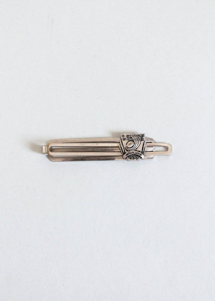 Vintage 1933 Chicago World's Fair Art Deco Tie Clip