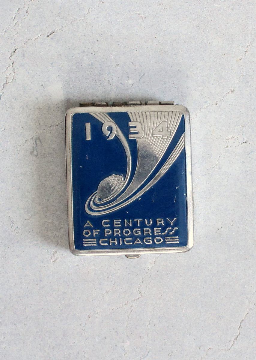 Vintage 1934 Chicago World's Fair Makeup Compact