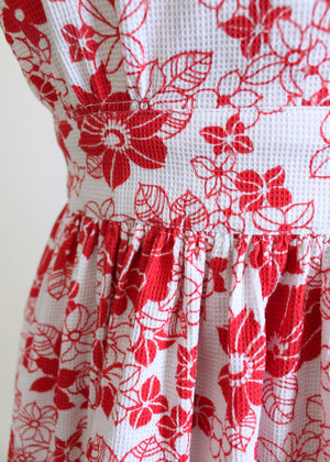 Vintage 1930s Floral Pique Cotton Day Dress - Raleigh Vintage