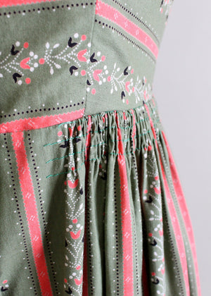 Vintage Late 1930s Cotton Folk Dress