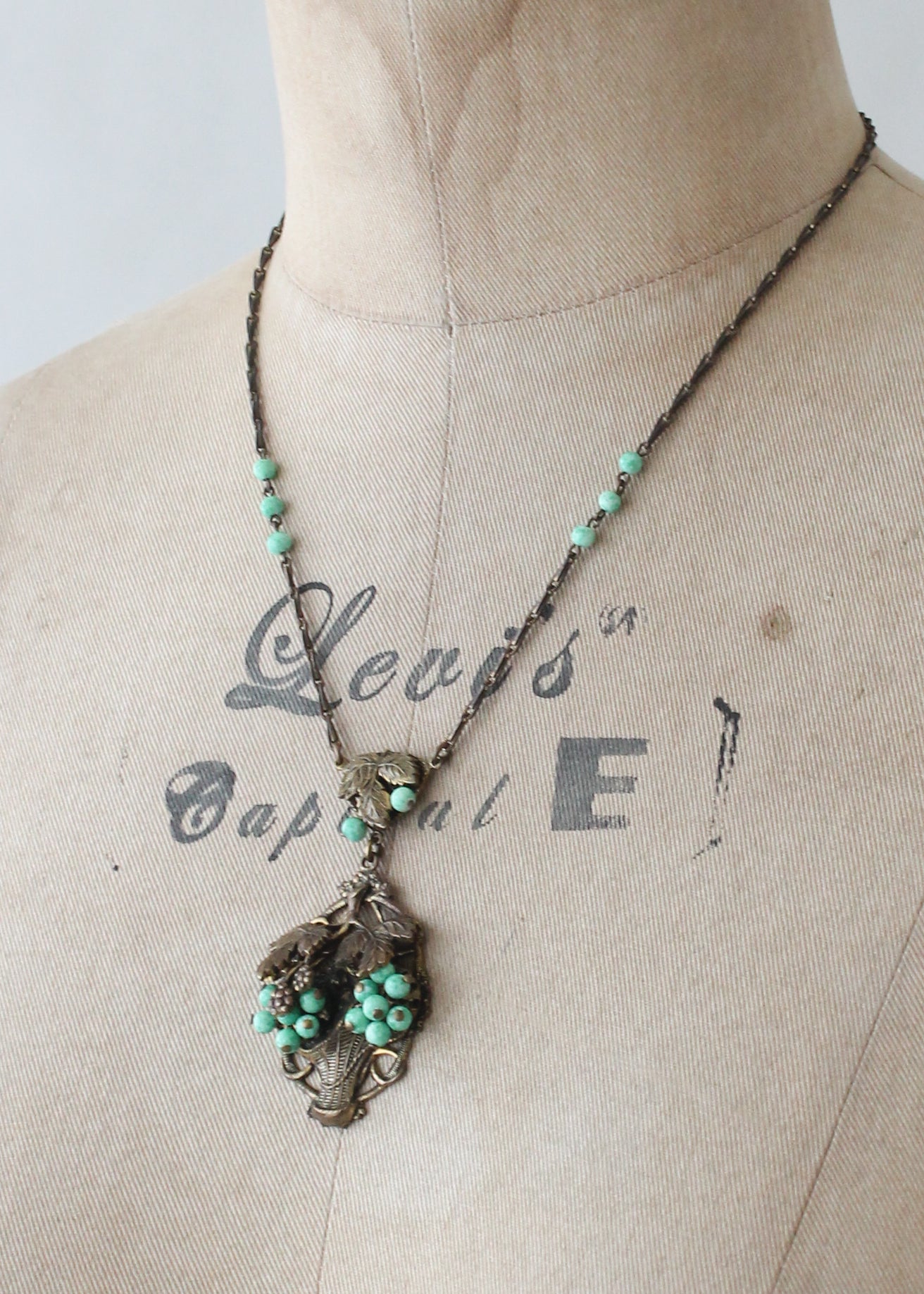 Vintage 1930s Grape Basket Necklace