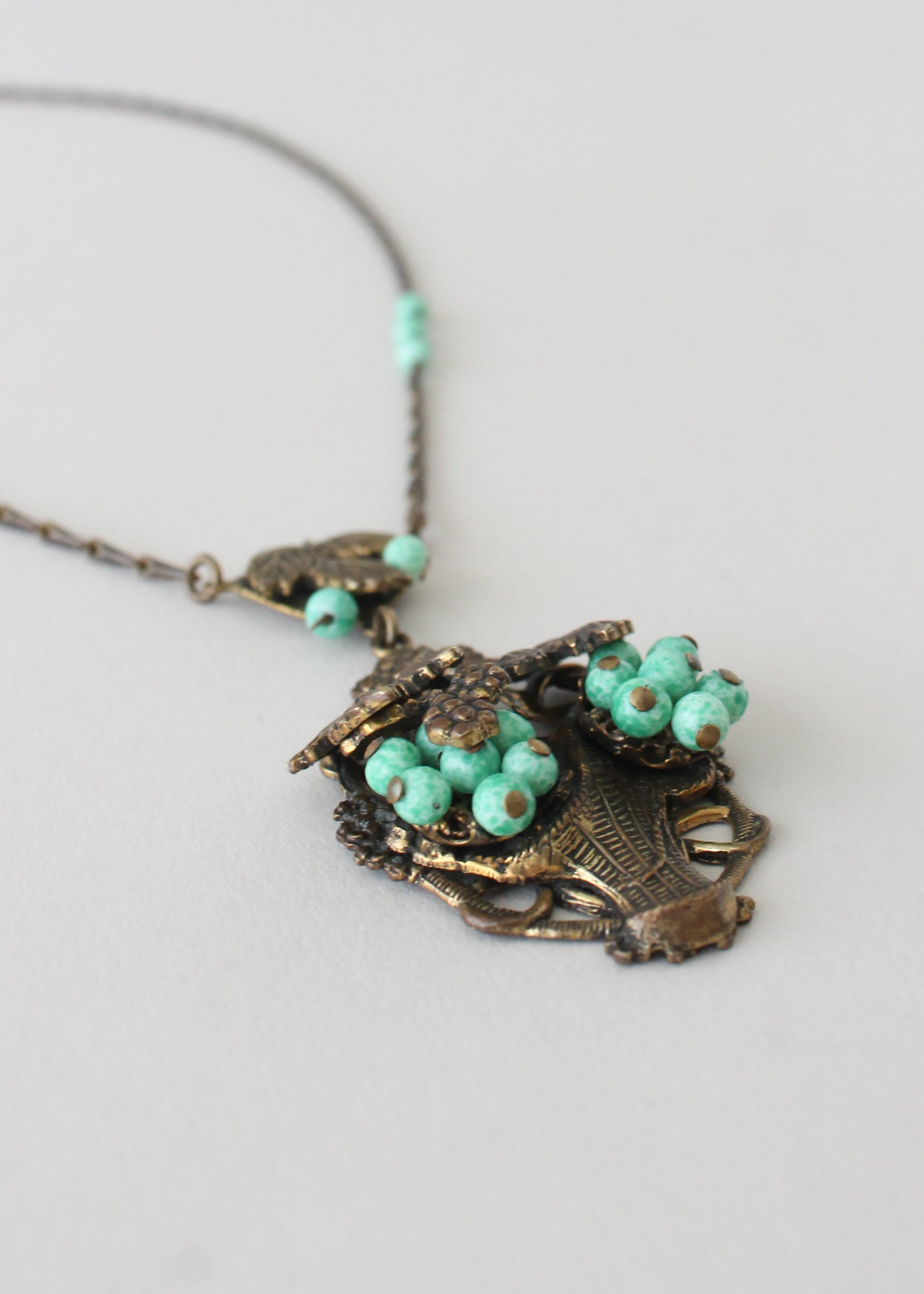 Vintage 1930s Grape Basket Necklace