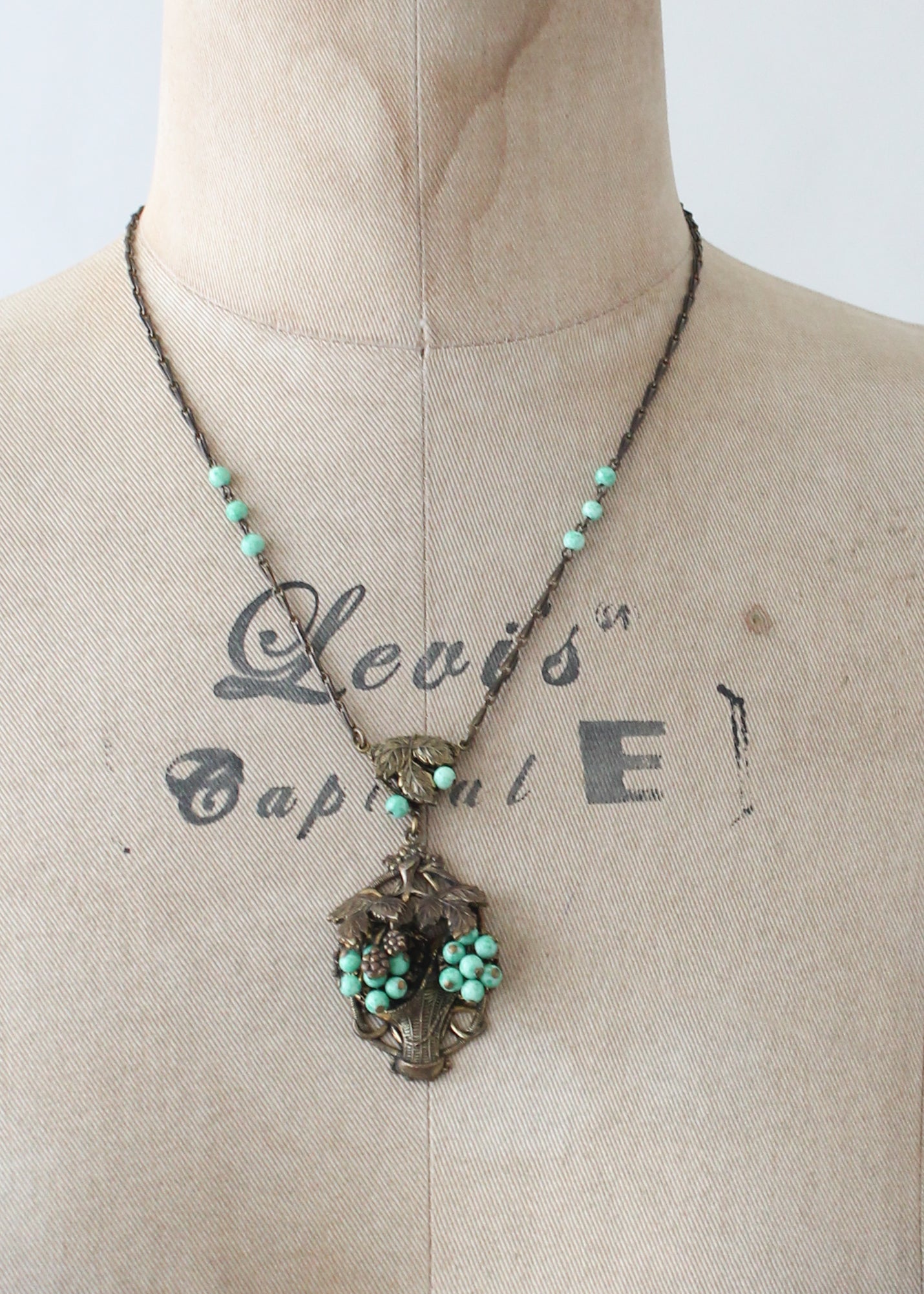 Vintage 1930s Grape Basket Necklace