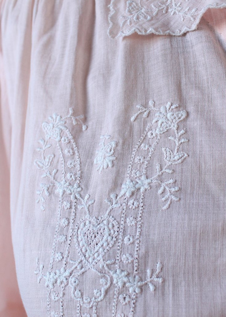 Vintage 1930s Embroidered Cotton Summer Day Dress