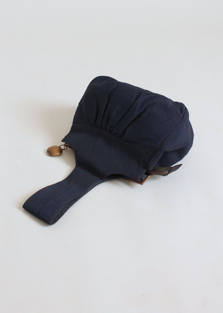 Vintage 1930s Art Deco Navy Faille Purse
