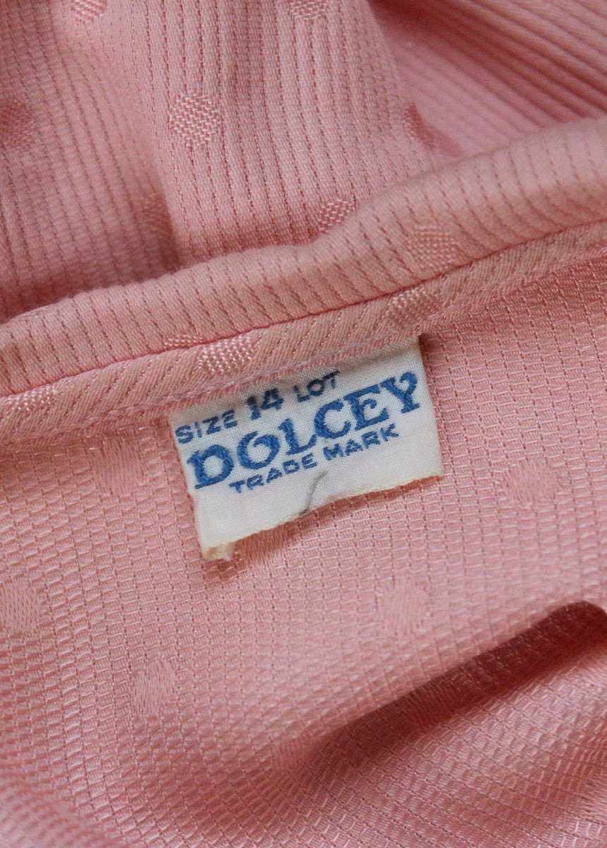 Vintage 1930s Pink Polka Dots Cotton Blouse