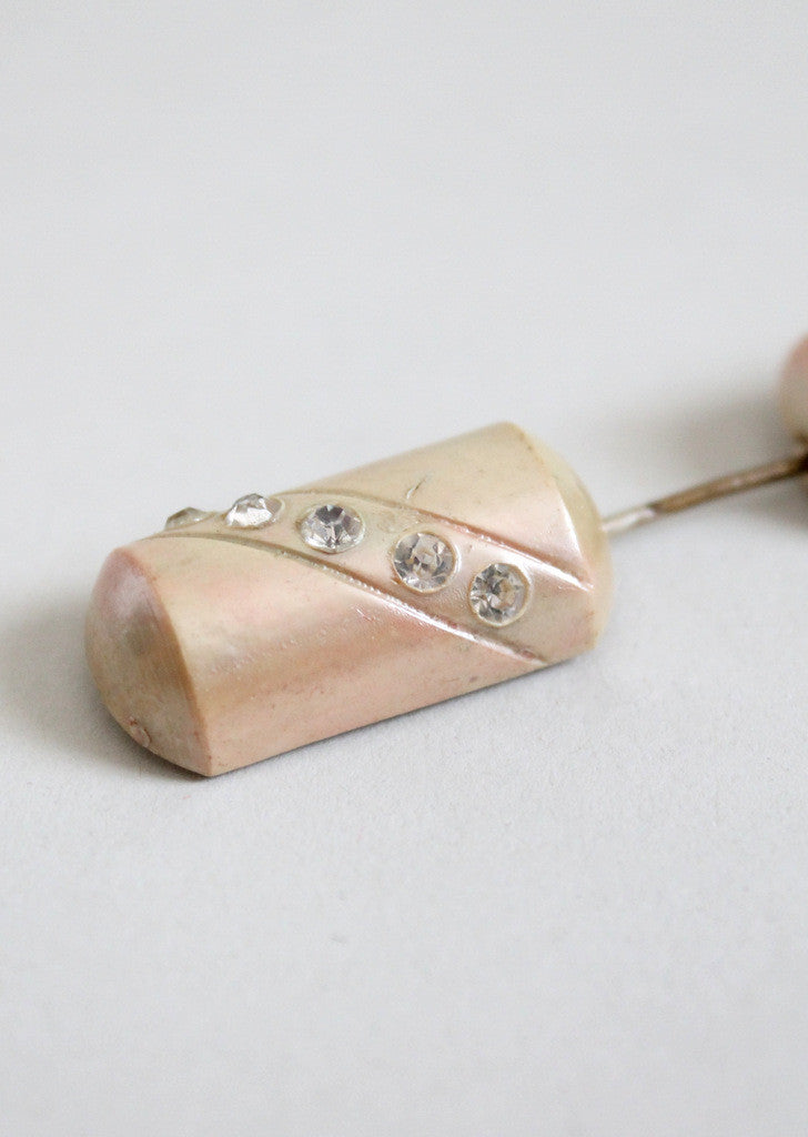 Vintage 1930s Plastic and Rhinestone Hat Pin