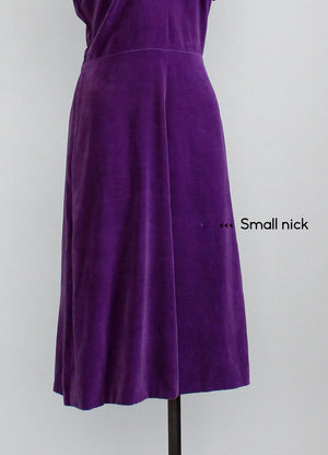 Vintage 1930s Sequined Purple Velvet Dress