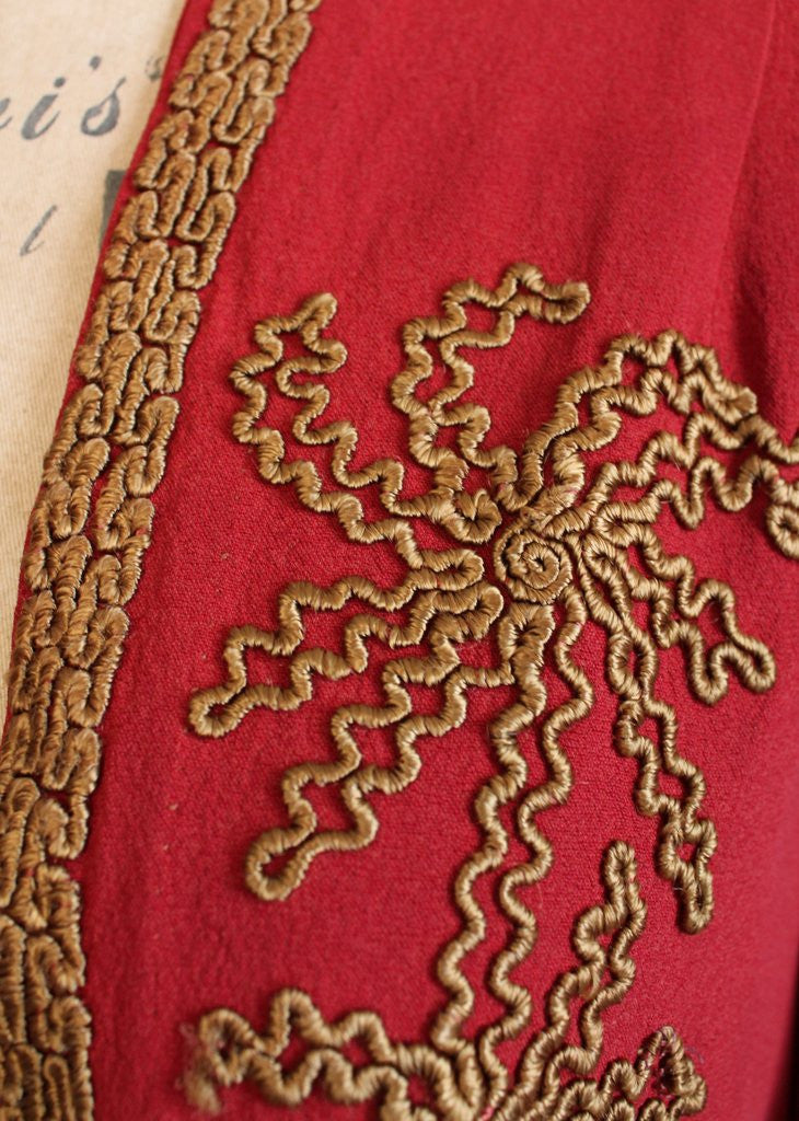 Vintage 1930s Gold Soutache Bolero Jacket
