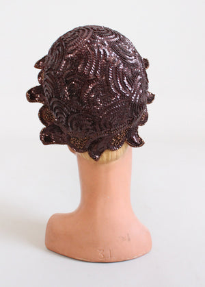Vintage 1940s Sequined Petal Hat