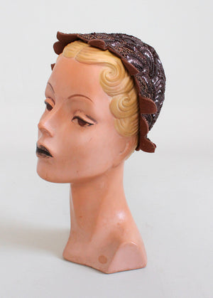 Vintage 1940s Sequined Petal Hat