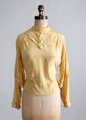 Vintage 1930s Art Deco Silk Blouse