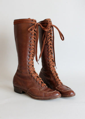Vintage 1930s Tall Lace Up Boots