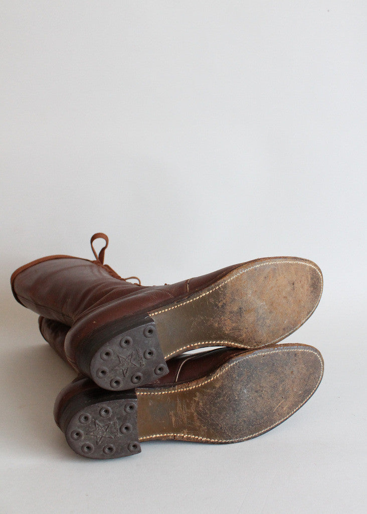 Vintage 1930s Tall Lace Up Boots