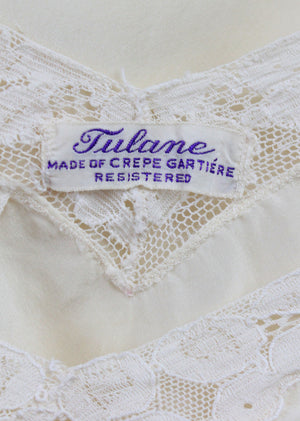 Vintage 1930s Tulane Crepe Gartiere Slip