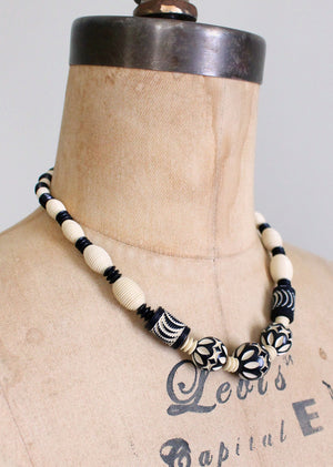 1930s carved celluloid necklace