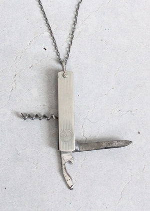 Vintage 1930s Always Prepared Pocket Knife Necklace