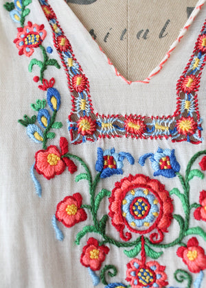 Vintage 1930s Embroidered Cotton Tunic