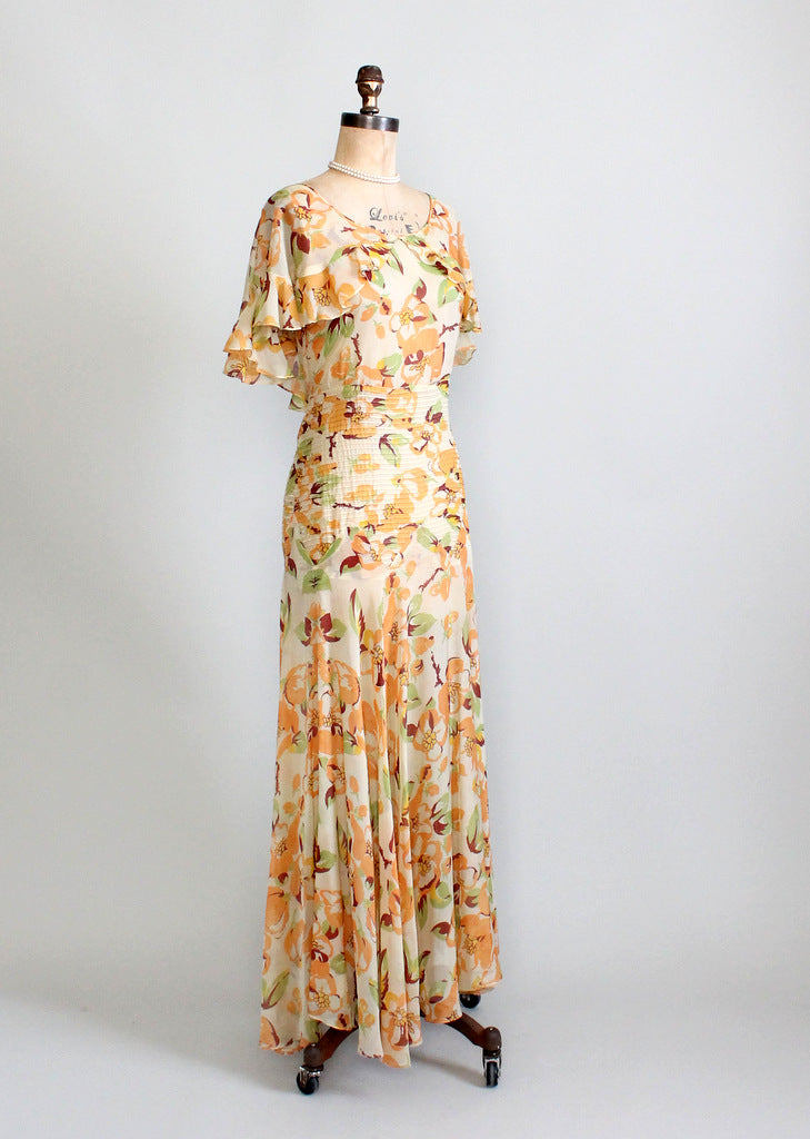 Vintage 1930s chiffon party dress