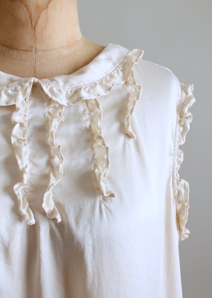Vintage 1930s Silk Ruffle Babydoll Blouse