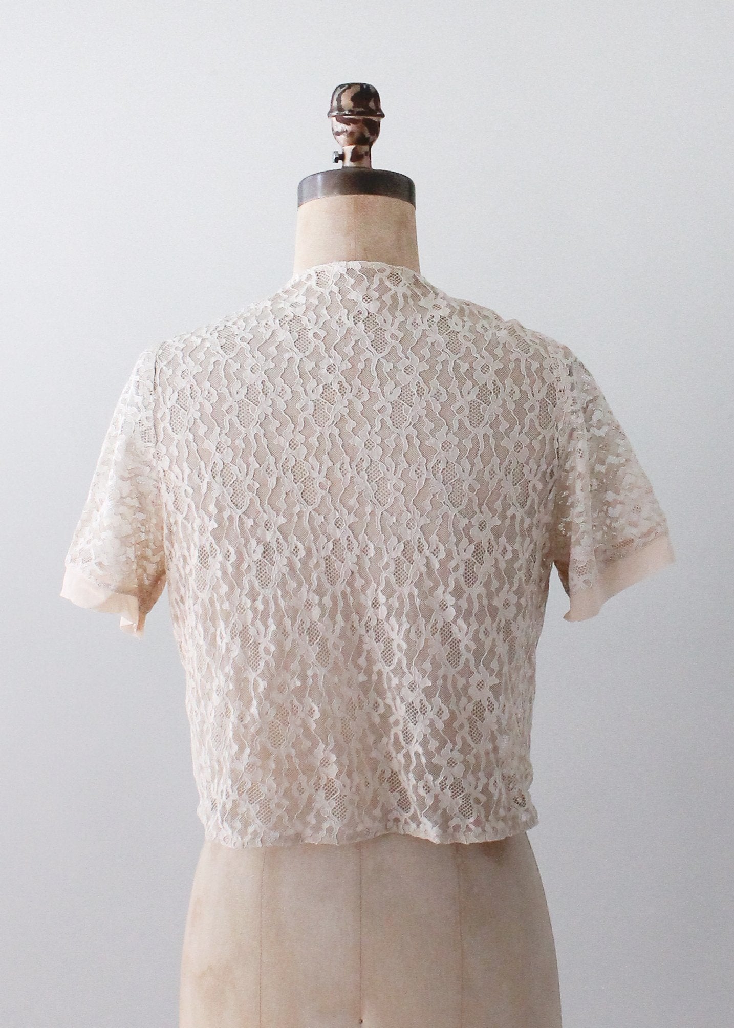 Vintage 1930s Jabot Lace Top