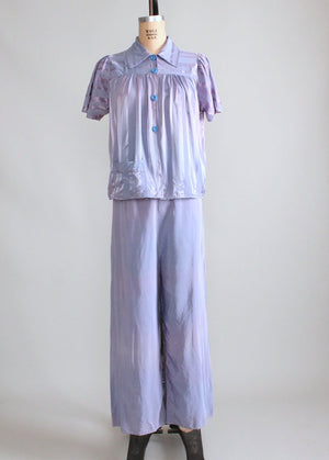Vintage 1930s Lavender Silk Pajamas
