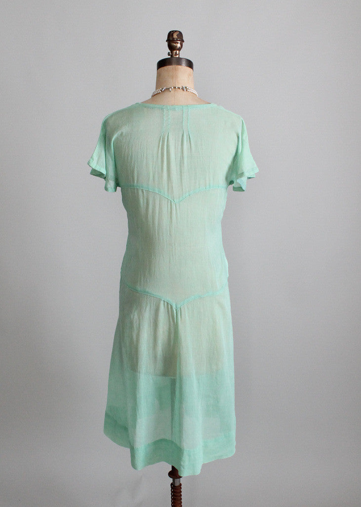 Vintage 1920s Mint Green Cotton Day Dress - Raleigh Vintage Vintage 1920s Mint Green Cotton Day Dress - Raleigh Vintage