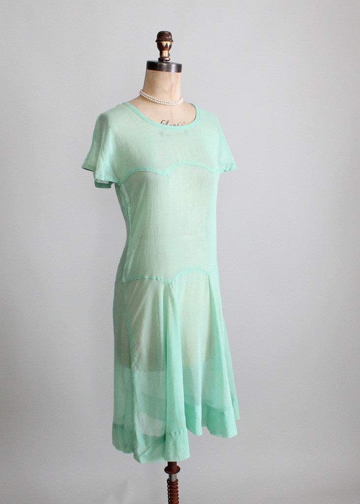 Vintage 1920s Mint Green Cotton Day Dress - Raleigh Vintage Vintage 1920s Mint Green Cotton Day Dress - Raleigh Vintage