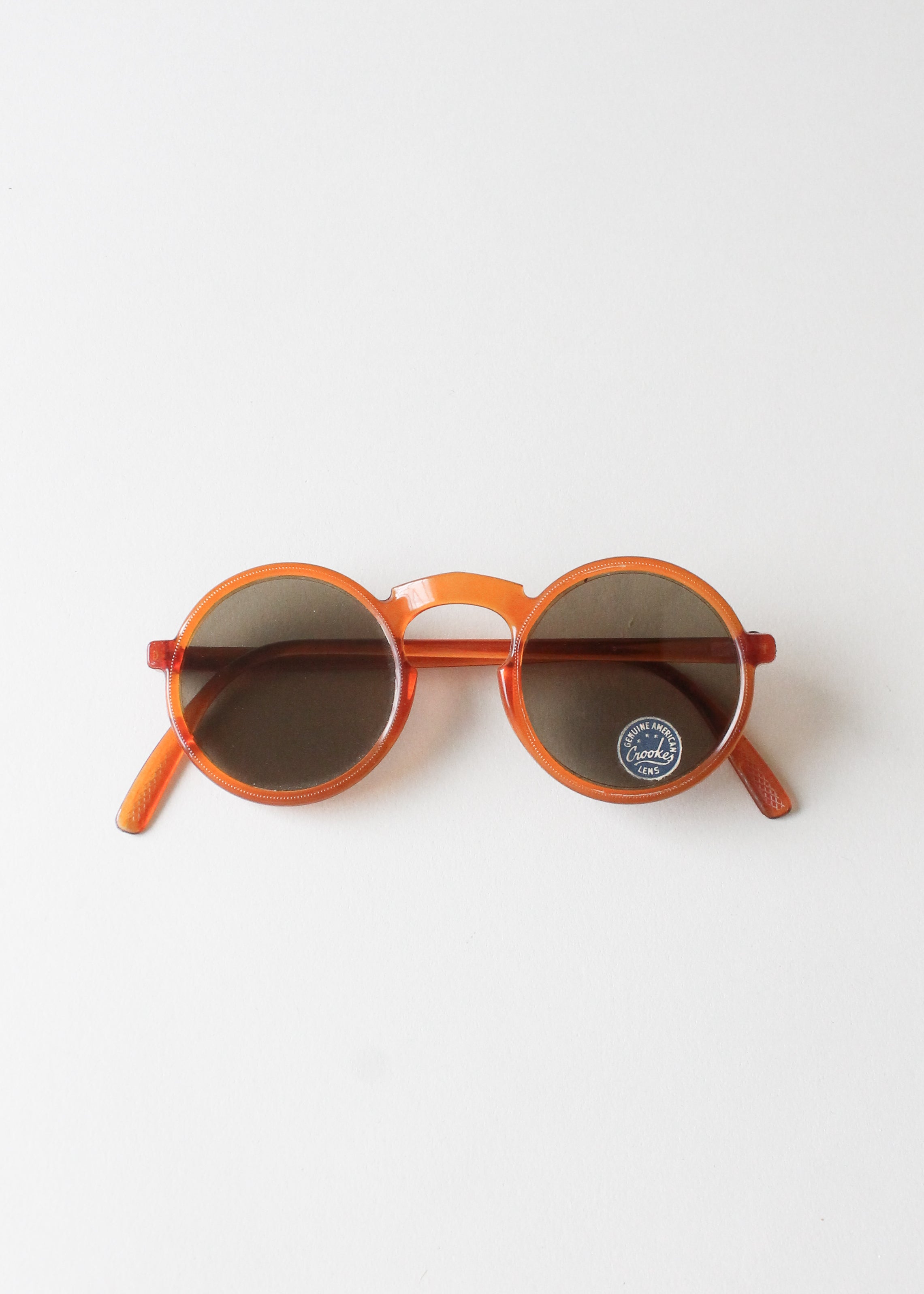 Vintage 1940s Orange Round Sunglasses
