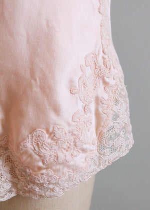 Vintage 1930s Pink Silk and Lace Tap Pants
