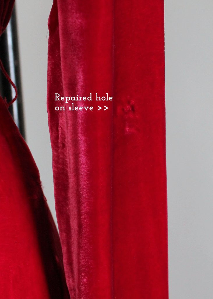 Vintage 1930s Red Velvet Holiday Glam Dress