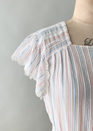 Vintage 1930s Cotton Striped Dress