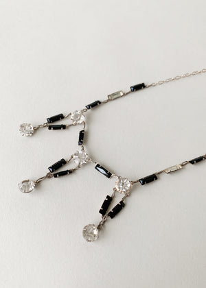 Vintage 1930s Deco Black and White Necklace