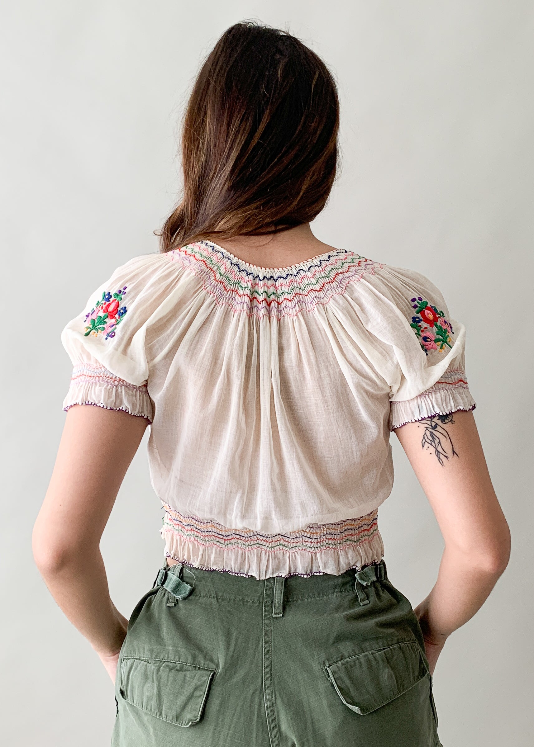 Vintage 1930s Embroidered Hungarian Top