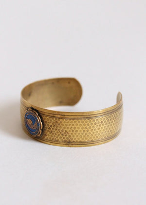 Vintage 1933 Chicago World's Fair Hammered Brass Bracelet