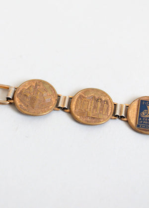 Vintage 1934 Chicago World's Fair Souvenir Coin Bracelet