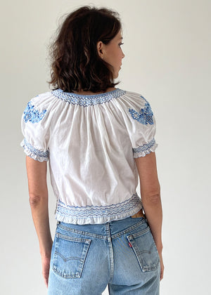Vintage 1940s Embroidered Hungarian Top