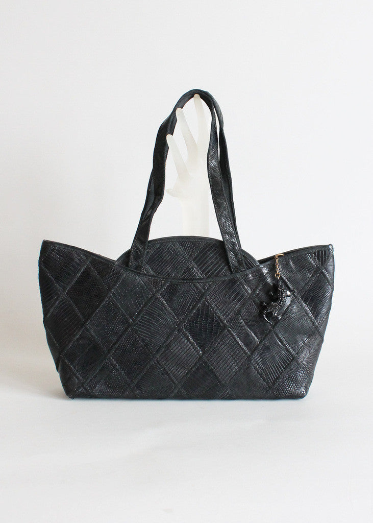 1940s Black Lizard Skin Purse